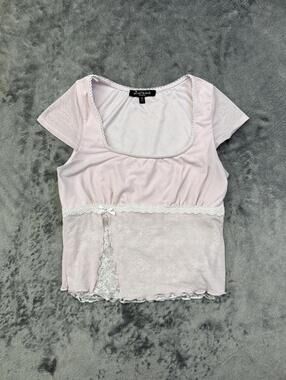 Soft Girl Aesthetic Pink Scoop Neck Shirt